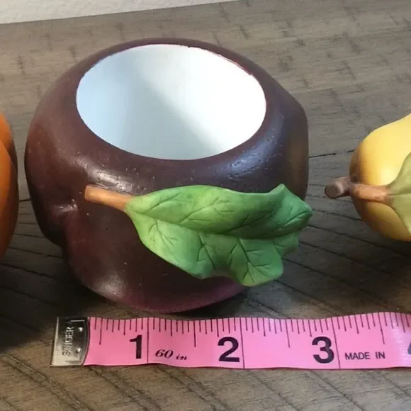 6 Cornucopia tea candleholders grapes 🍇 pear 🍐pumpkin 🎃 peach 🍑 squash &plum - Picture 14 of 16